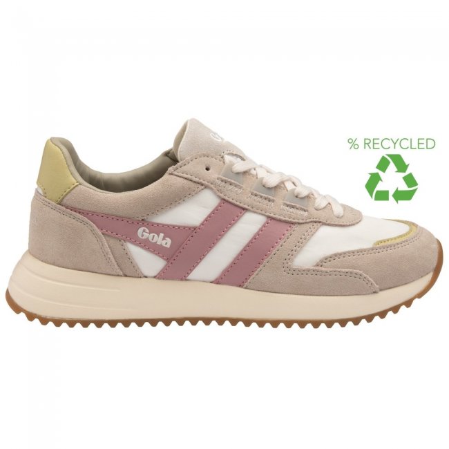 Gola Classics Women's Chicago Sneakers - Off White/Feather Grey/Dusty Rose