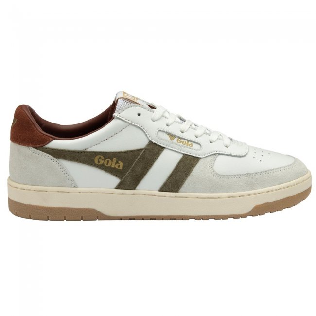 Gola Classics Men's Hawk Sneakers - White/Khaki/Rust
