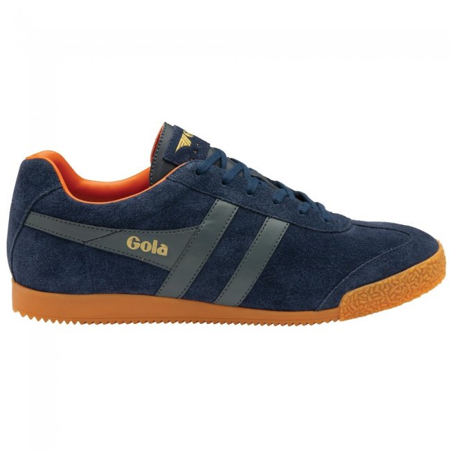 Gola Classics Men's Harrier Suede Sneakers - Navy/Ash/Moody Orange