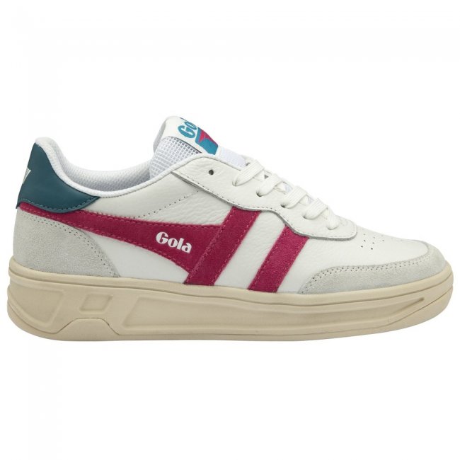 Gola Classics Women's Topspin Sneakers - White/Fuchsia/Peacock