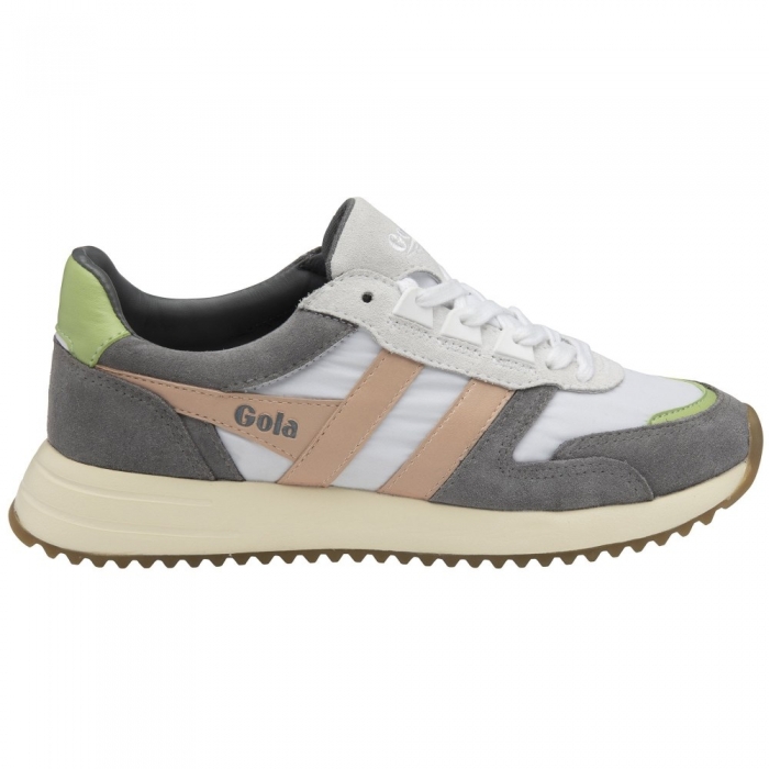 Gola Classics Women's Chicago Sneakers - White/Pearl Pink/Patina Green