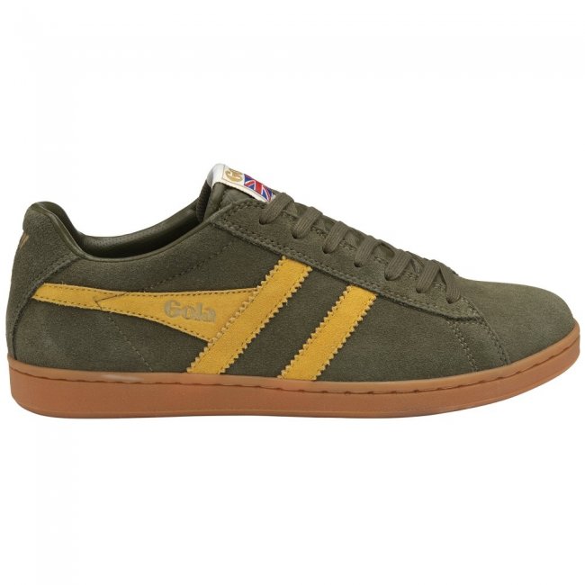 Gola Classics Men's Equipe Suede Sneakers - Khaki/Sun/Gum