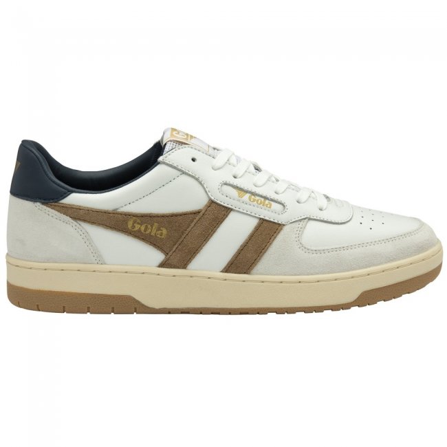 Gola Classics Men's Hawk Sneakers - White/Tobacco/Navy