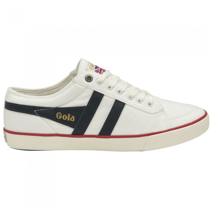 Vegan Gola Classics Men's Comet Plimsoll Sneakers - Off White/Navy/Red