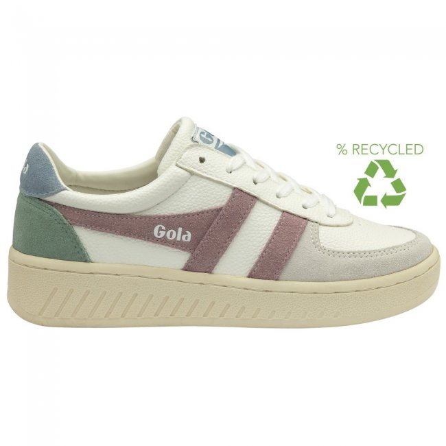 Gola Classics Women's Grandslam Trident Sneakers - White/Pastel Pink/Iceberg