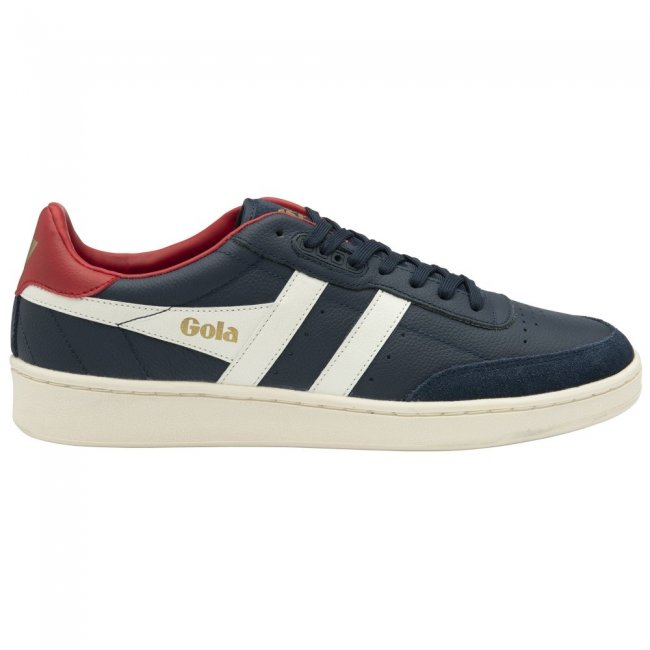 Gola Classics Men's Contact Leather Sneakers - Navy/Off White/Deep Red