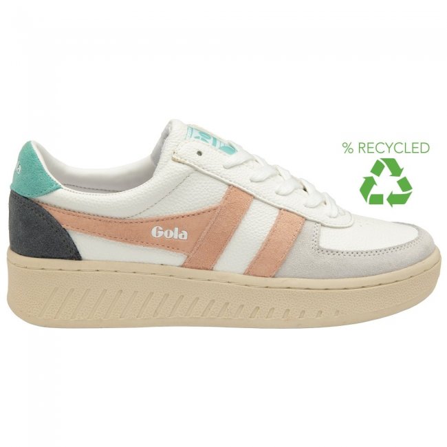 Gola Classics Women's Grandslam Trident Sneakers - White/Pearl Pink/Sea Mist