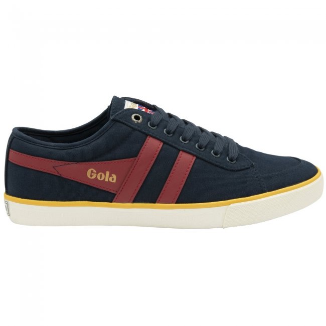 Vegan Gola Classics Men's Comet Plimsoll Sneakers - Navy/Deep Red/Sun