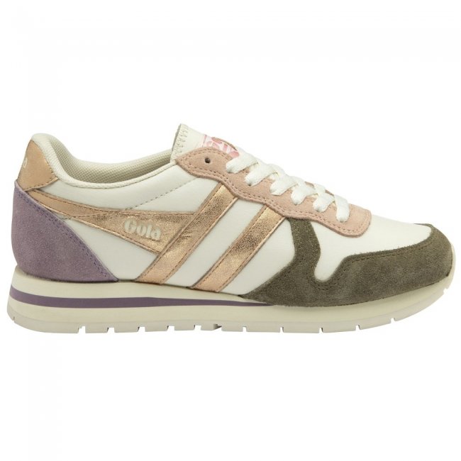 Gola Classics Women's Daytona Quadrant Sneakers - Off White/Khaki/Rose Gold/Lily