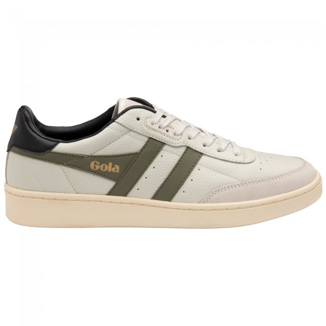 Gola Classics Men's Contact Leather Sneakers - Off White/Khaki/Black