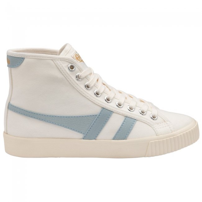 Vegan Gola Classics Women's Tennis Mark Cox High Sneakers - Off White/Ice Blue
