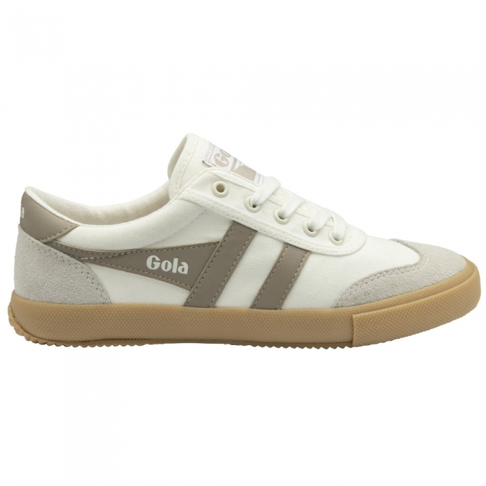 Gola Classics Women's Badminton Plimsoll Sneakers - Off White/Feather Grey/Gum