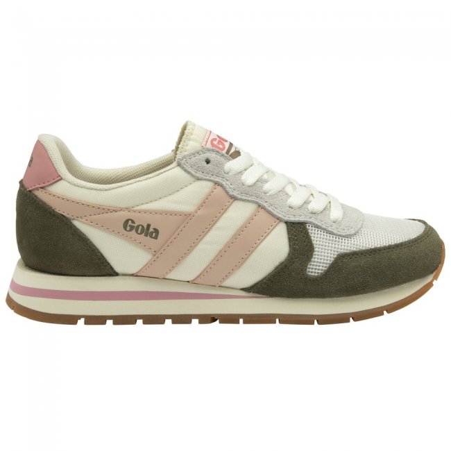 Gola Classics Women's Daytona Sneakers - Off White/Khaki/Pearl Pink