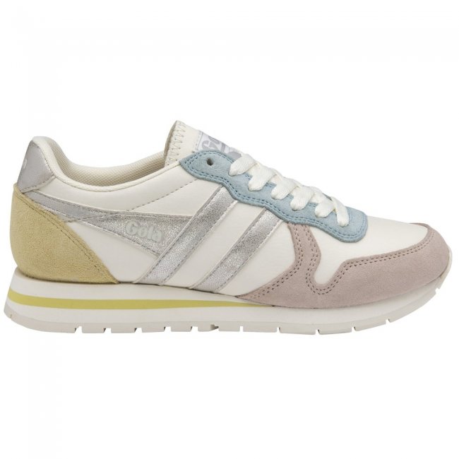 Gola Classics Women's Daytona Quadrant Sneakers - Off White/Blossom/Silver/Lemon