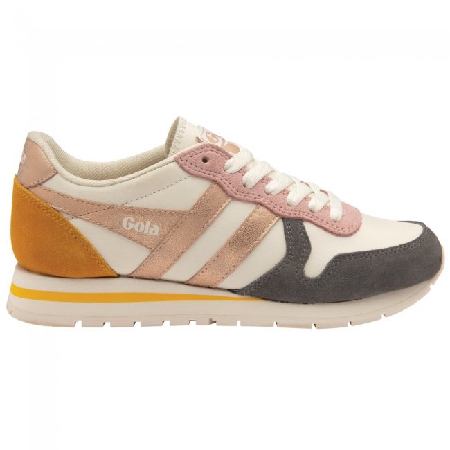 Gola Classics Women's Daytona Quadrant Sneakers - Off White/Ash/Rose Gold/Sun
