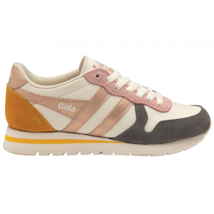 Gola Classics Women's Daytona Quadrant Sneakers - Off White/Ash/Rose Gold/Sun