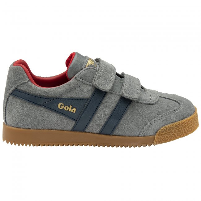 Gola Classics Kids' Harrier Strap Sneakers - Ash/Navy/Deep Red