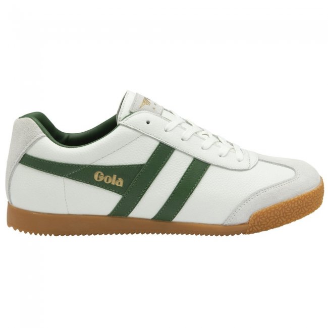 Gola Classics Men's Harrier Leather Sneakers - White/Green/Green