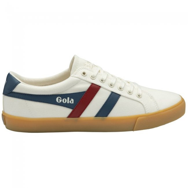 Vegan Gola Classics Men's Varsity Sneakers - Off White/Moonlight/Deep Red/Gum
