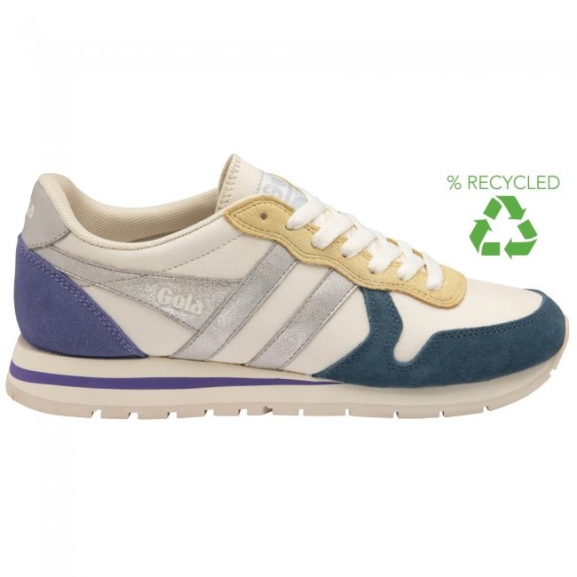 Gola Classics Women's Daytona Quadrant Sneakers - Off White/Baltic/Silver/Lavender