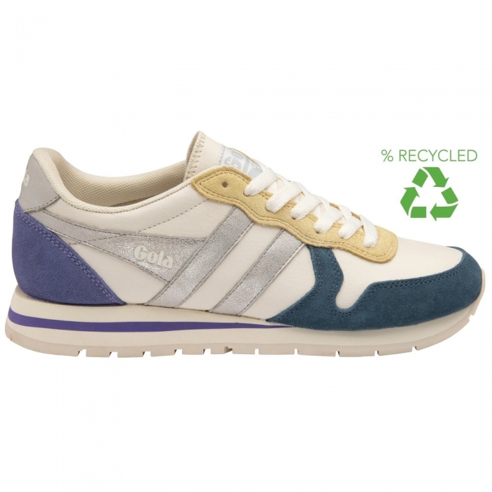 Gola Classics Women's Daytona Quadrant Sneakers - Off White/Baltic/Silver/Lavender