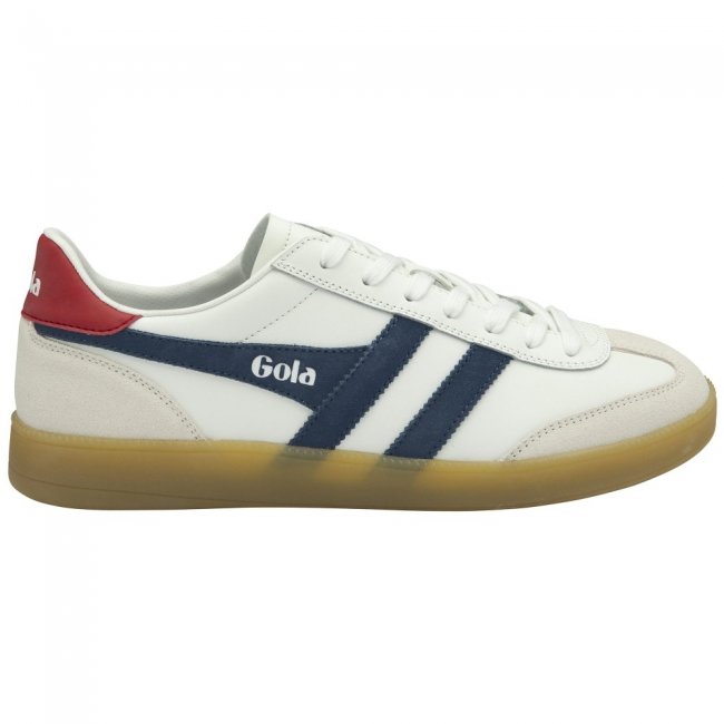 Gola Classics Men's Viper Leather Sneakers - White/Moonlight/Deep Red/Gum