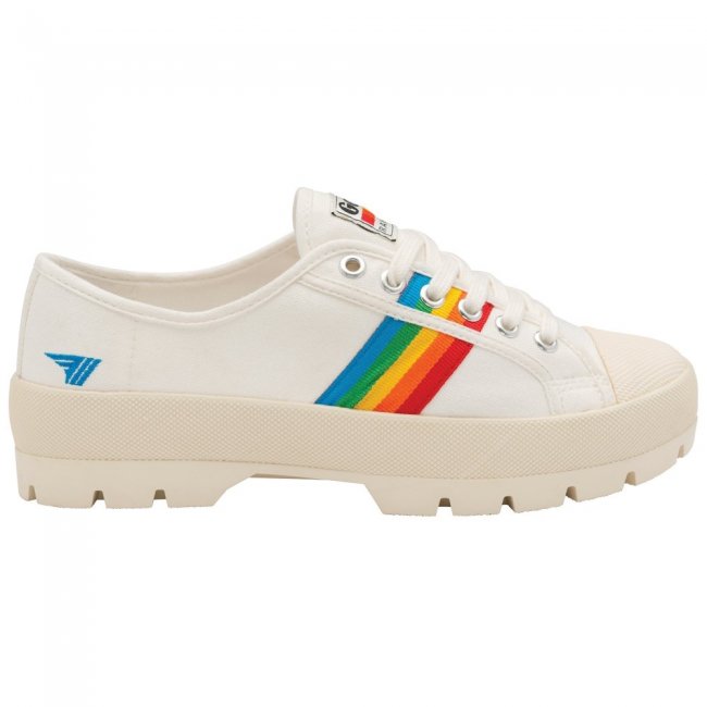 Vegan Gola Classics Women's Coaster Peak Rainbow - Off White/Multi