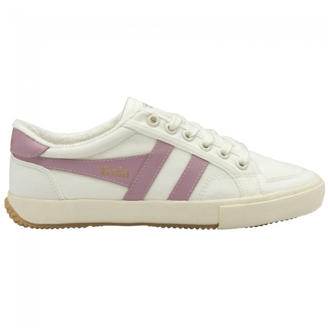 Vegan Gola Classics Women's Stratus Plimsoll Sneakers - Off White/Candy
