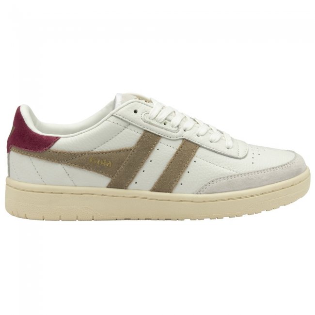 Gola Classics Women's Falcon Sneakers - White/Cappuccino/Cerise