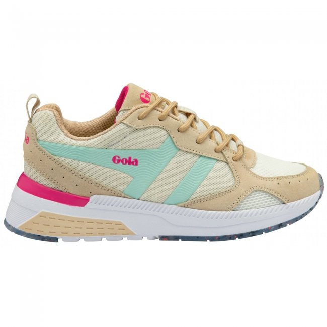 Gola Performance Women's Navis Sneakers - Off White/Oat/Powder Blue/Hot Pink