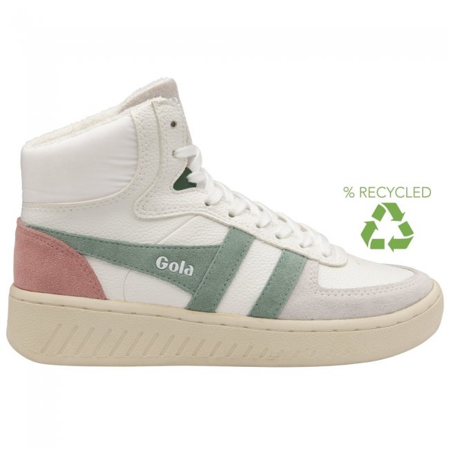 Gola Classics Women's Slam Trident Sneakers - White/Green Mist/Coral Pink