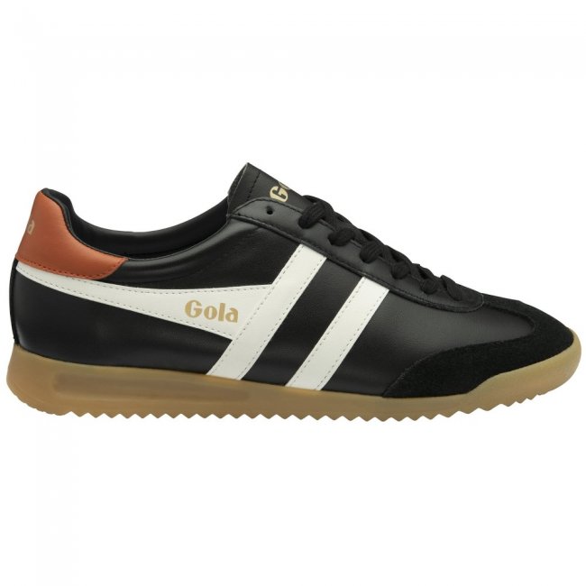 Gola Classics Men's Torpedo Leather Sneakers - Black/Off White/Moody Orange