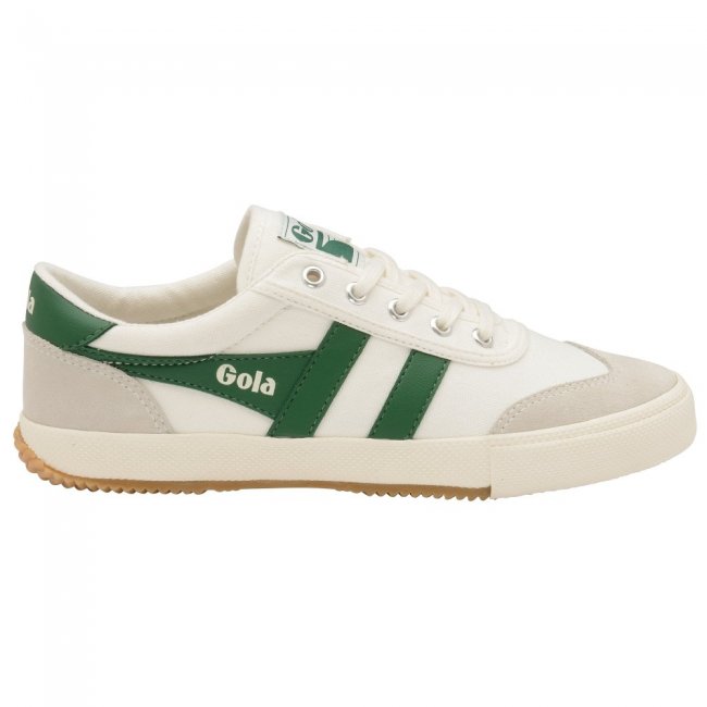 Gola Classics Men's Badminton Plimsoll Sneakers - Off White/Green