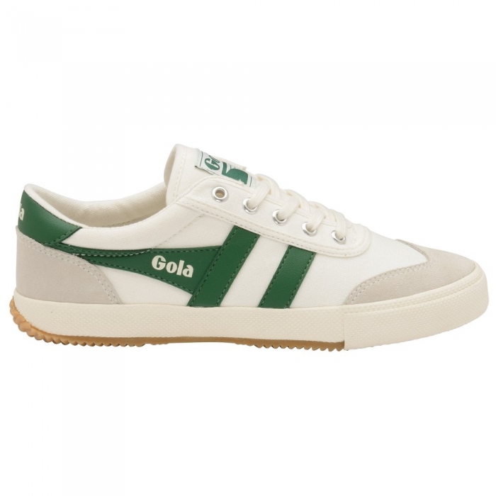 Gola Classics Men's Badminton Plimsoll Sneakers - Off White/Green
