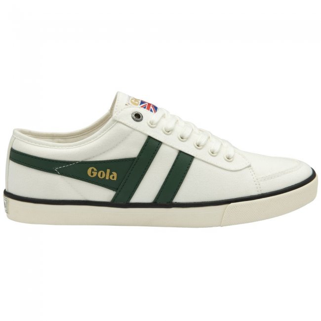 Vegan Gola Classics Men's Comet Plimsoll Sneakers - Off White/Evergreen/Black