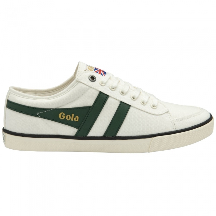 Vegan Gola Classics Men's Comet Plimsoll Sneakers - Off White/Evergreen/Black