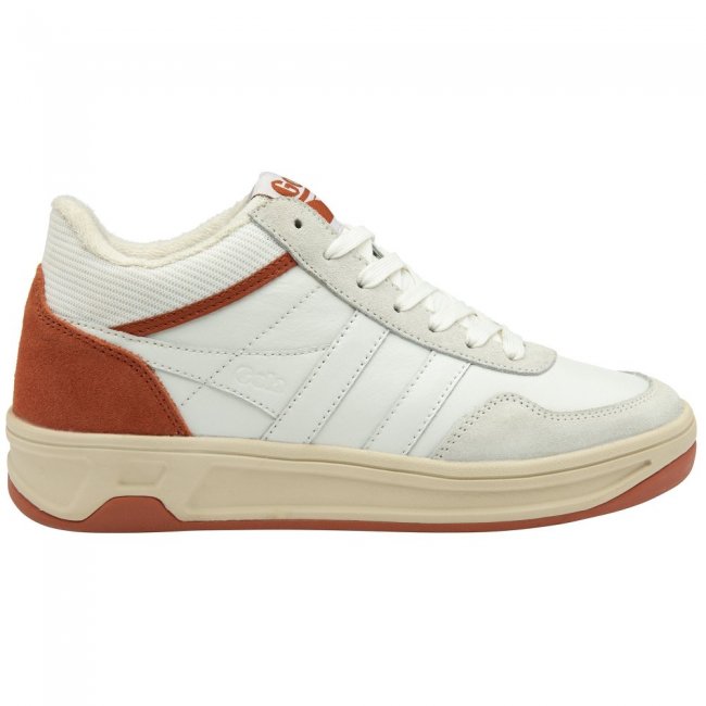 Gola Classics Women's Swerve Sneakers - White/White/Orange Spice