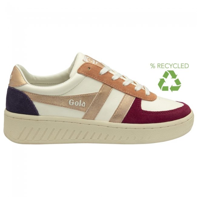 Gola Classics Women's Grandslam Quadrant Sneakers - Off White/Cerise/Rose Gold/Plum