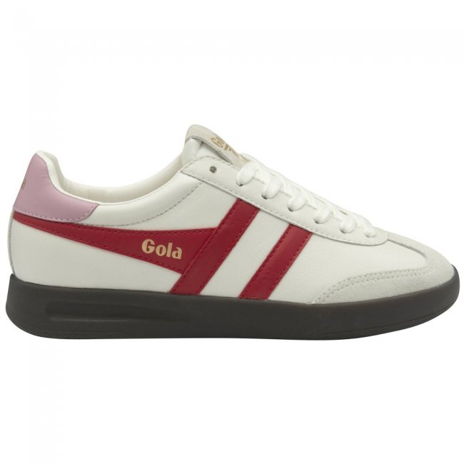 Gola Classics Women's Cyclone Leather Sneakers - White/Red/Candy/Dark Gum