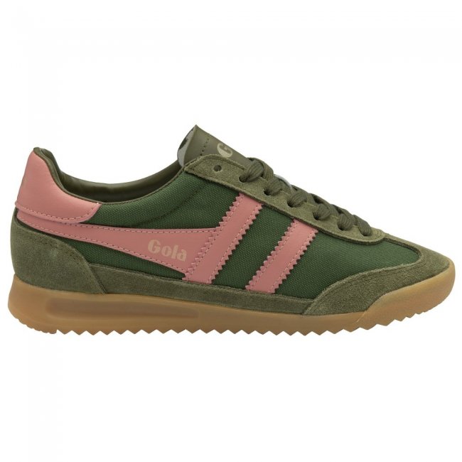 Gola Classics Women's Tornado Sneakers - Military Green/Coral Pink