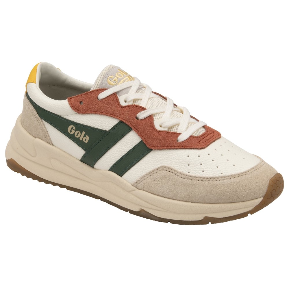 Gola Classics Men's Saturn Quadrant Sneakers - Off White/Wheat/Evergreen/Sun