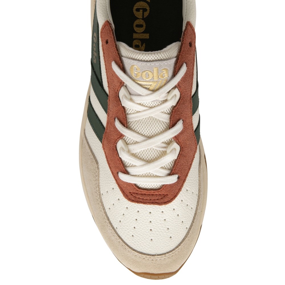 Gola Classics Men's Saturn Quadrant Sneakers - Off White/Wheat/Evergreen/Sun