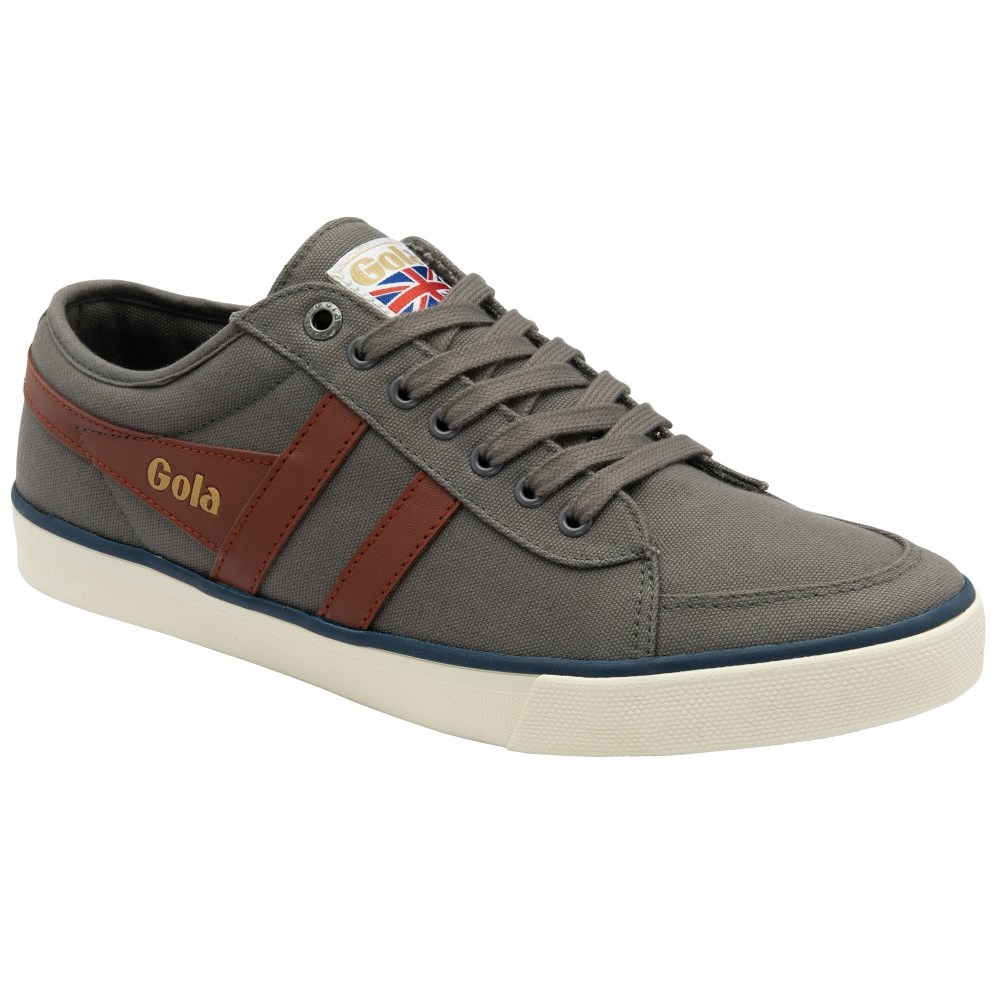 Vegan Gola Classics Men's Comet Plimsoll Sneakers - Ash/Rust/Navy