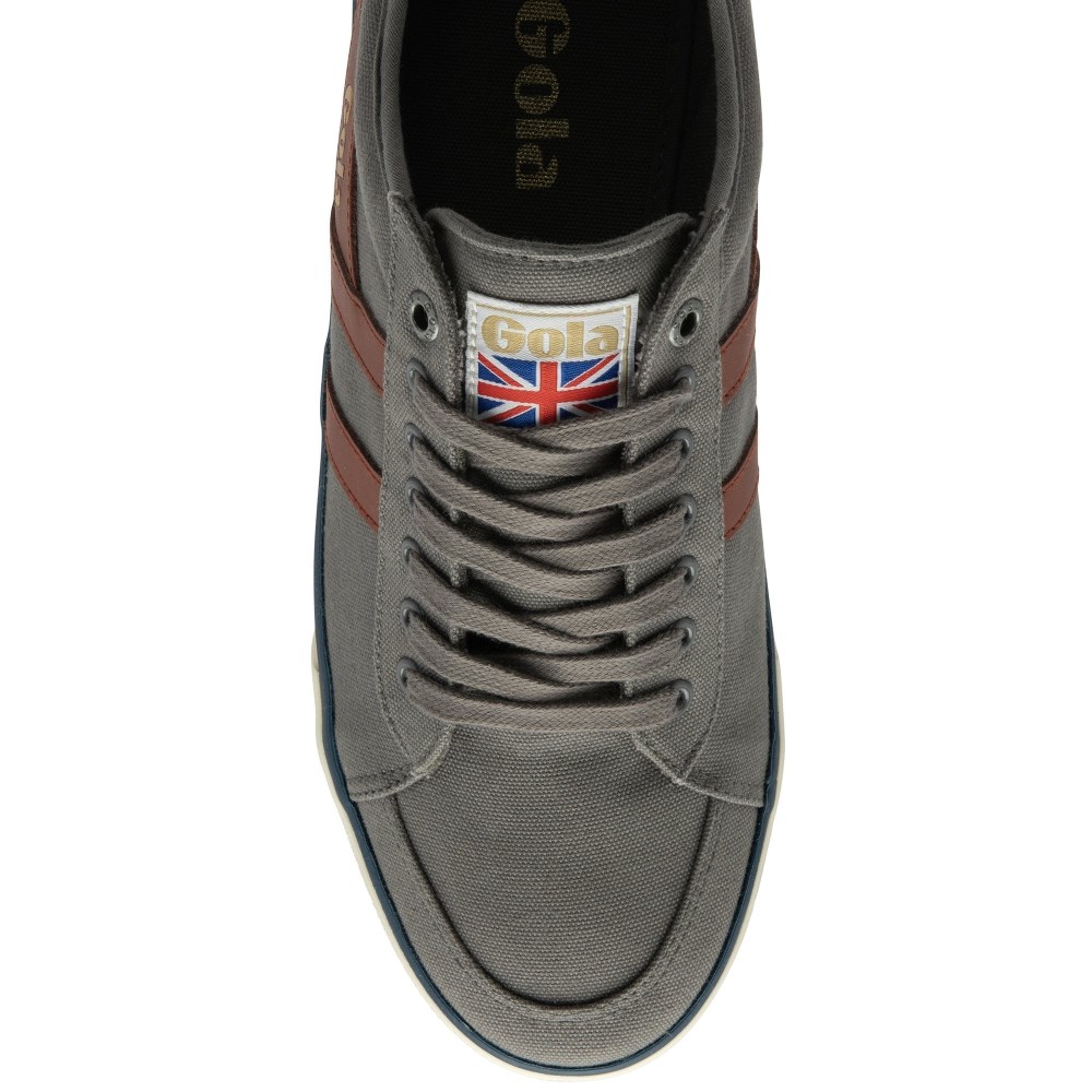 Vegan Gola Classics Men's Comet Plimsoll Sneakers - Ash/Rust/Navy