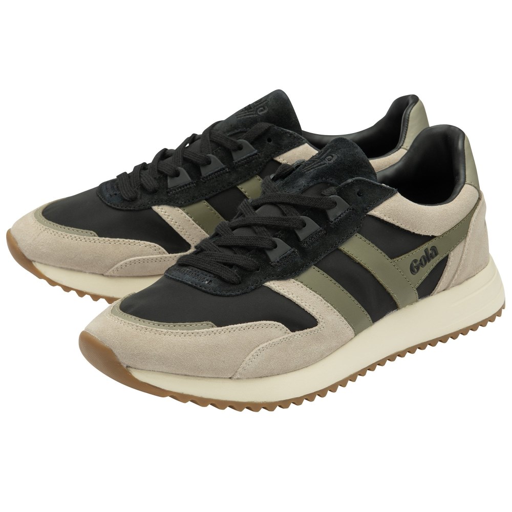 Gola Classics Men's Chicago Sneakers - Black/Feather Grey/Khaki