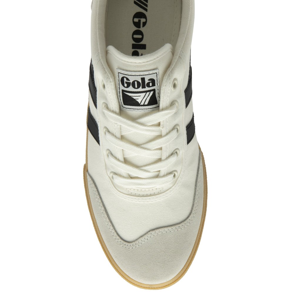 Gola Classics Men's Badminton Plimsoll Sneakers - Off White/Black/Gum