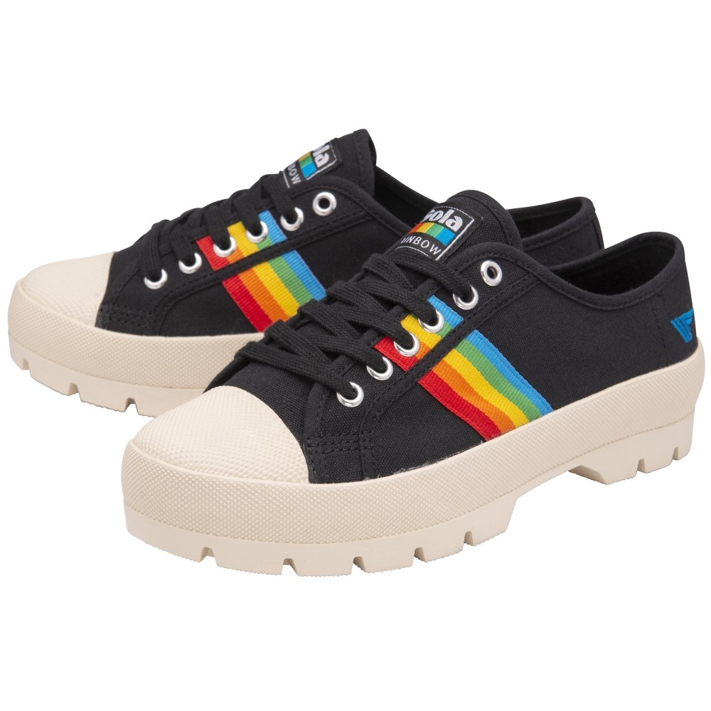 Vegan Gola Classics Women's Coaster Peak Rainbow - Black/Multi