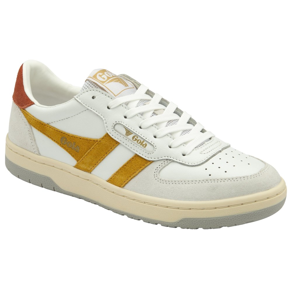 Gola Classics Women's Hawk Sneakers - White/Sun/Orange Spice/Light Grey