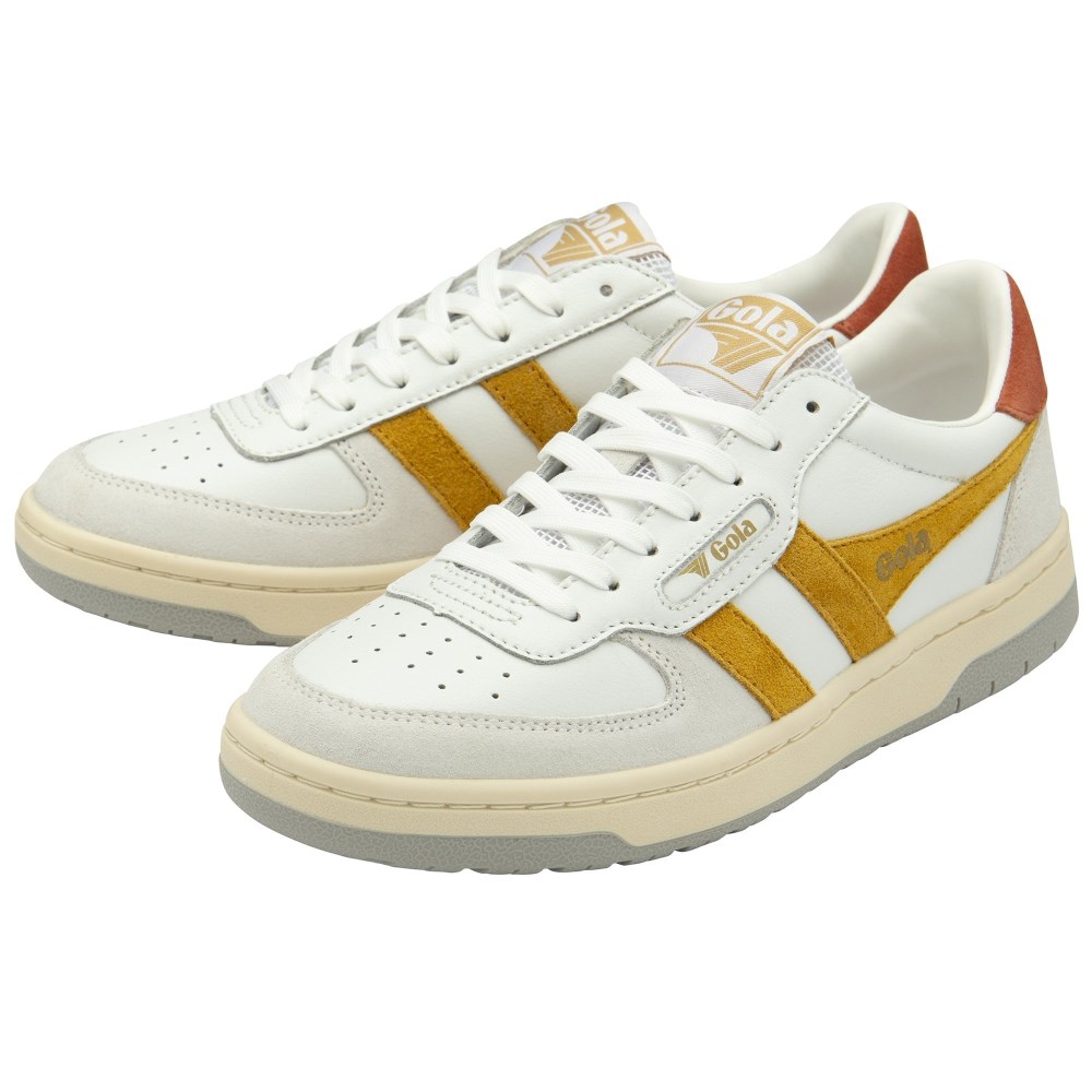 Gola Classics Women's Hawk Sneakers - White/Sun/Orange Spice/Light Grey