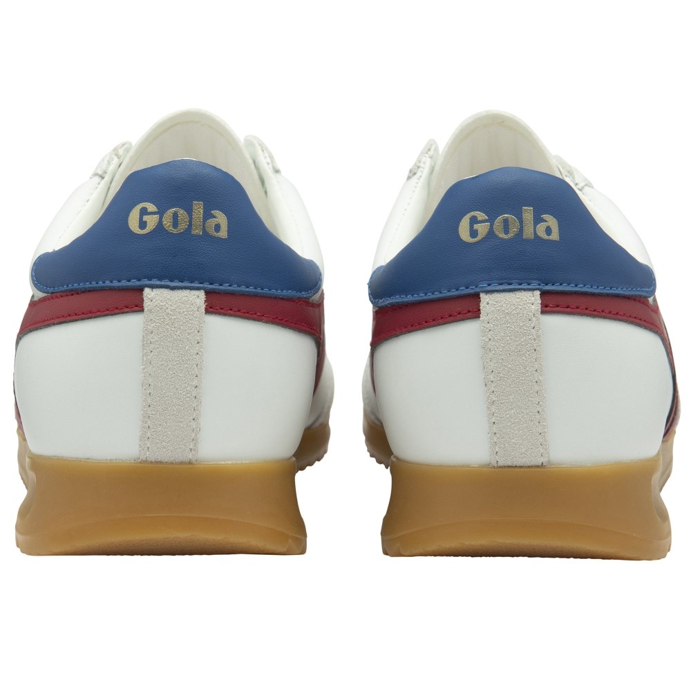 Gola Classics Men's Torpedo Leather Sneakers - White/Deep Red/Sapphire